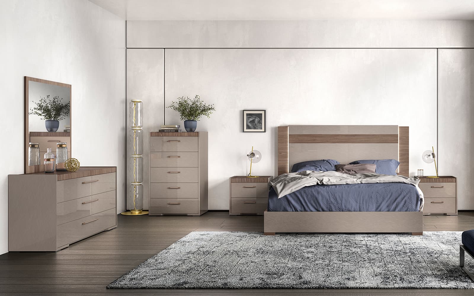 Comodă înaltă Narla, 76 × 49 × 125 cm din lemn masiv