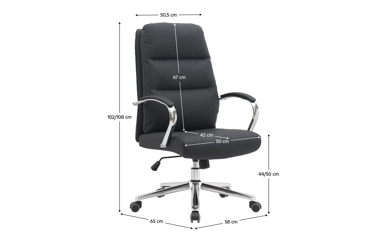 Scaun de birou, negru/crom, Ergo Professional din lemn masiv