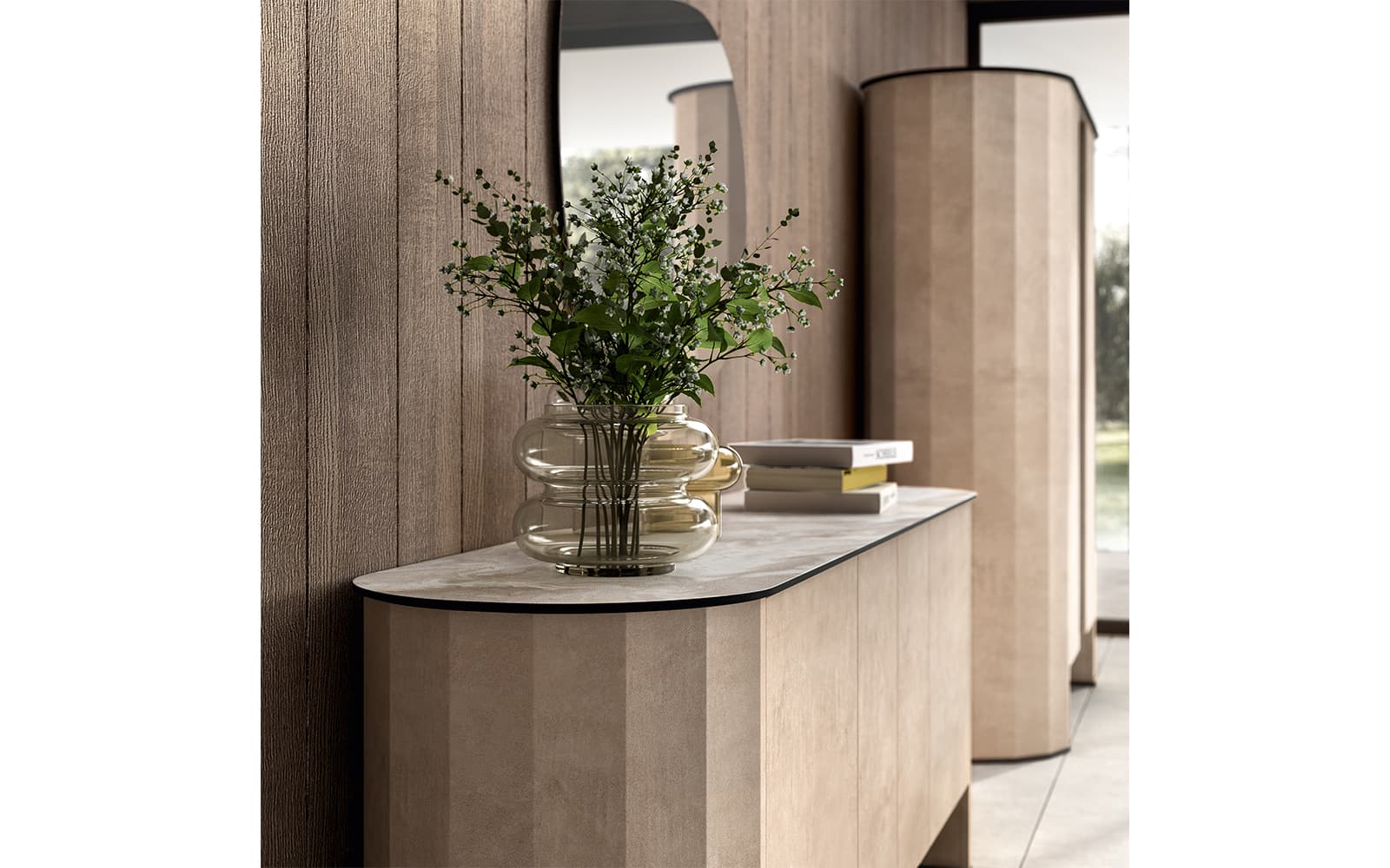 Comoda Sable, 215 × 50 × 79 cm din lemn masiv