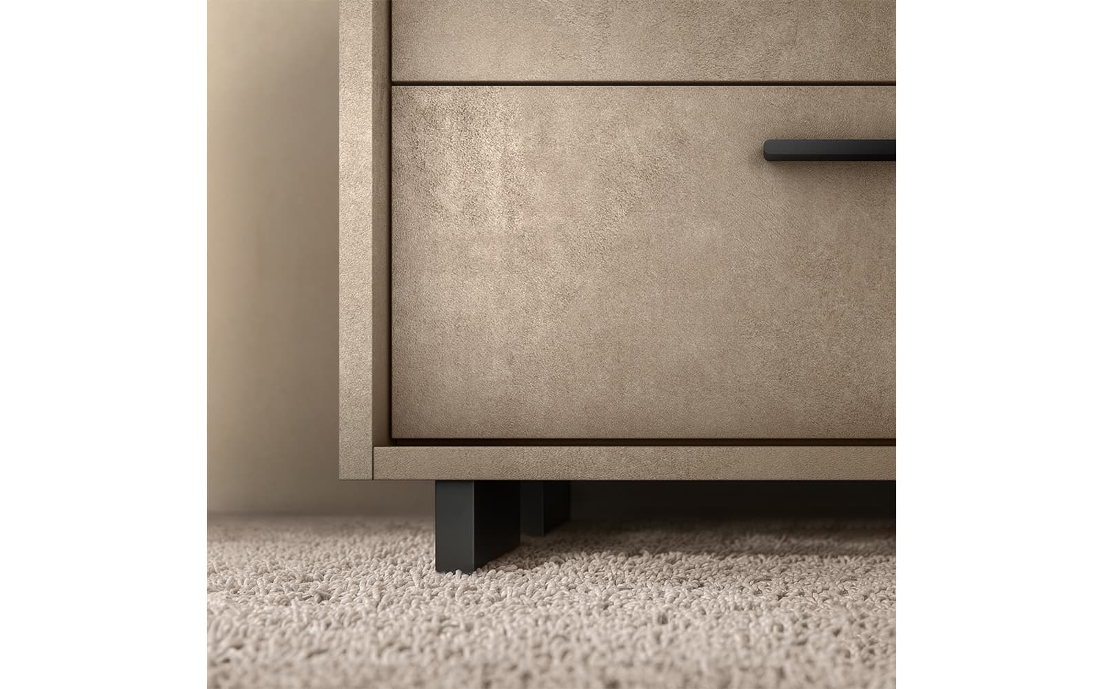 Comodă Sable cu 3 sertare,150×51×78 cm din lemn masiv