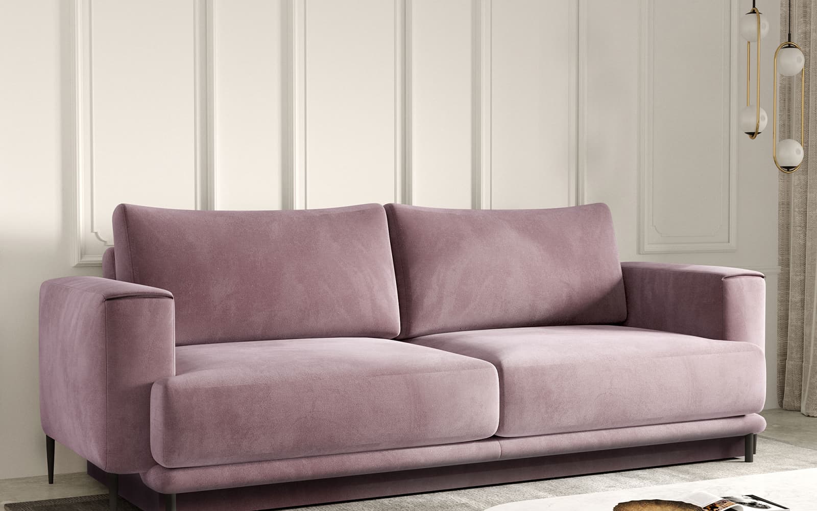 Canapea extensibilă Dalia, Personalizabilă, 248×95×84 cm din lemn masiv