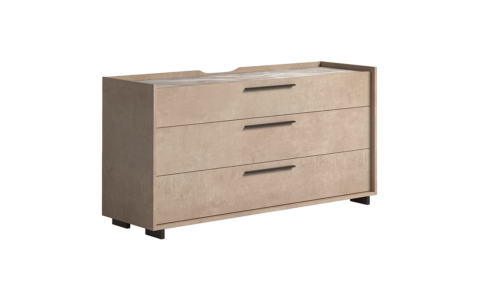 Comodă Sable cu 3 sertare,150×51×78 cm din lemn masiv