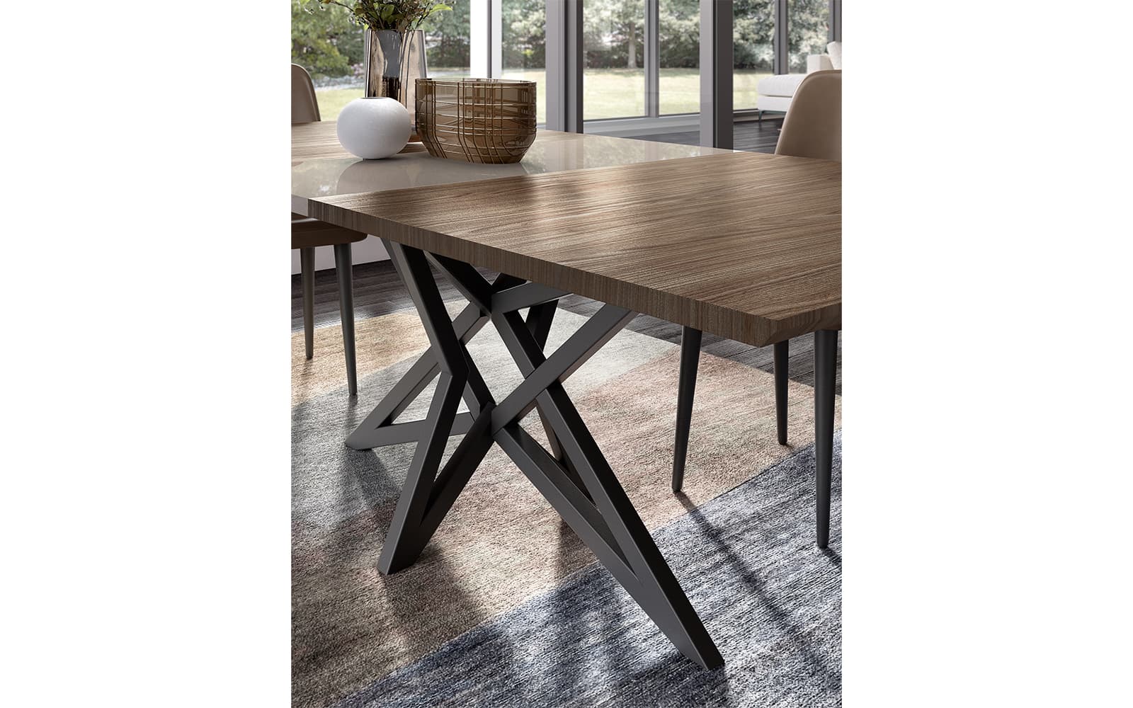 Masa de dining extensibilă Narla, 180×103 cm