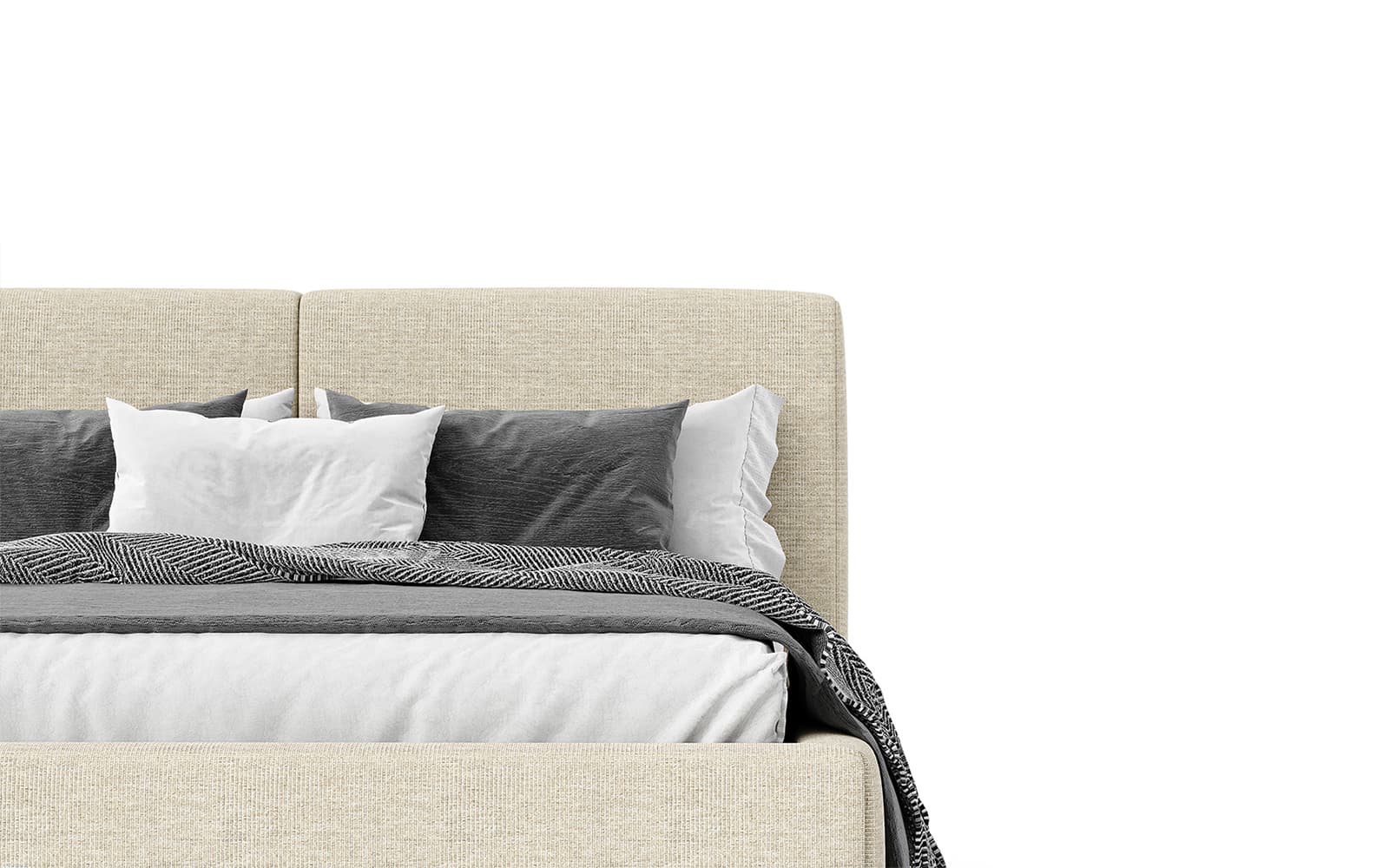 Pat tapițat Loft cu saltea, 140/160/180 cm