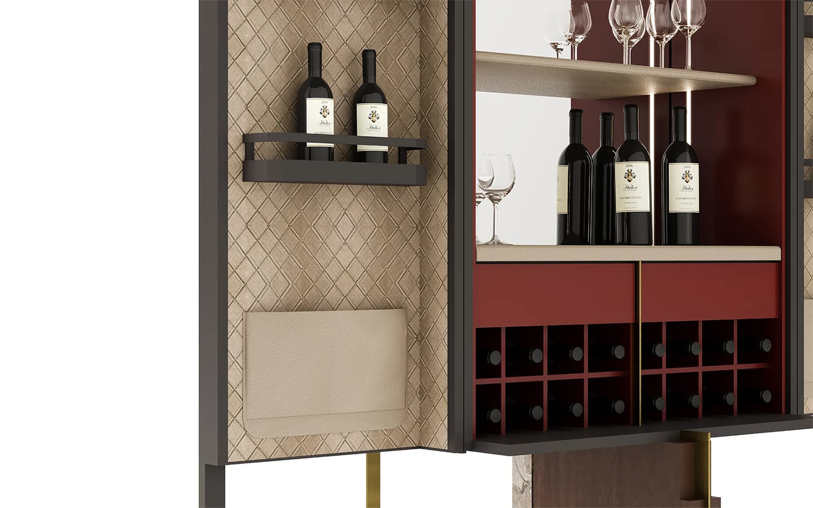 Vitrină Domo, 92x52x161 cm, Personalizabilă din lemn masiv