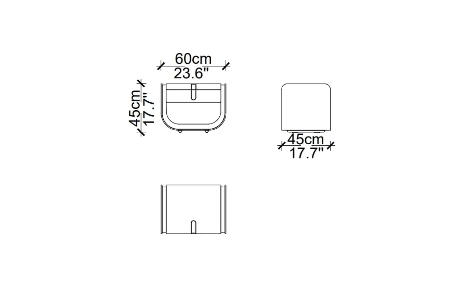 Noptieră Viera cu 1 sertar, 60×45×45 cm din lemn masiv