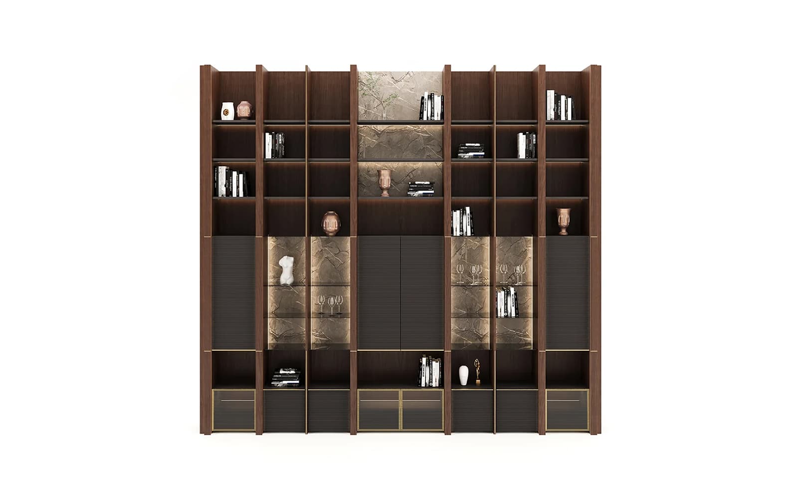 Bibliotecă Domo, 366x45x345 cm