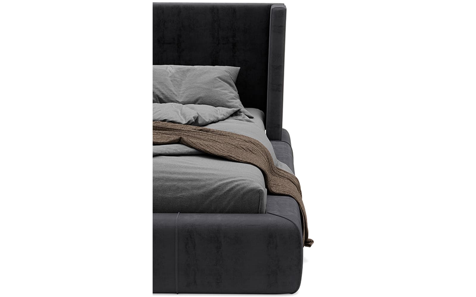 Pat tapițat Rook cu saltea, 140/160/180cm