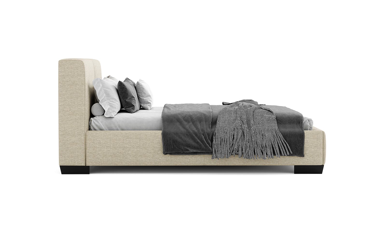 Pat tapițat Loft cu saltea, 140/160/180 cm