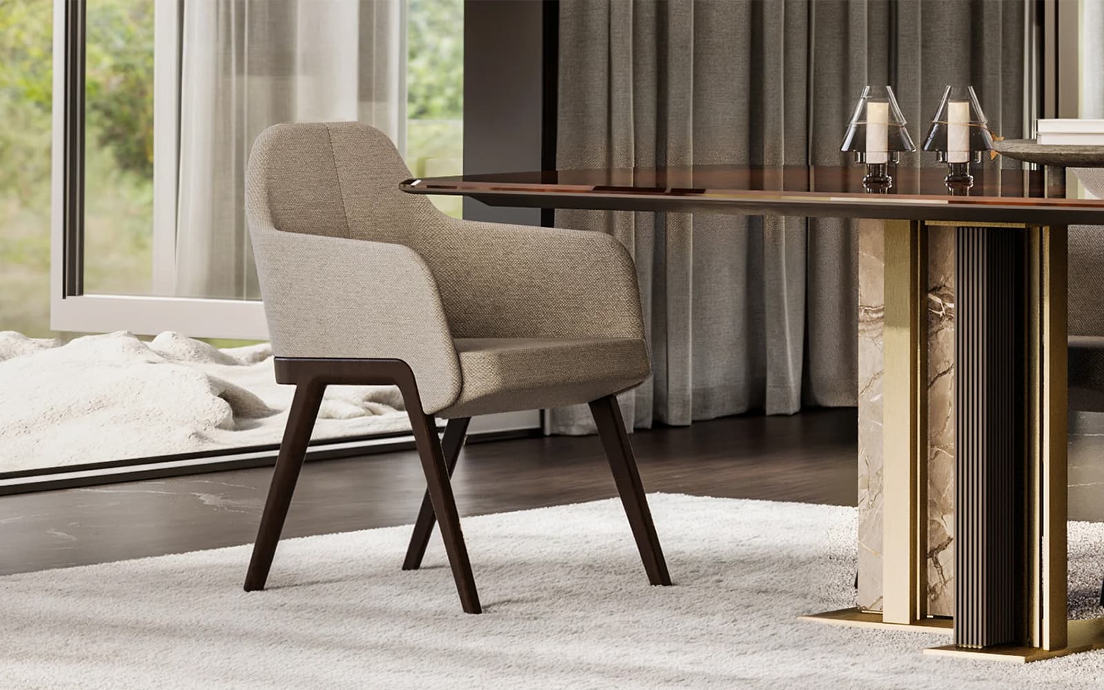 Masă dining Domo, 240x110x75 cm, Personalizabilă din lemn masiv