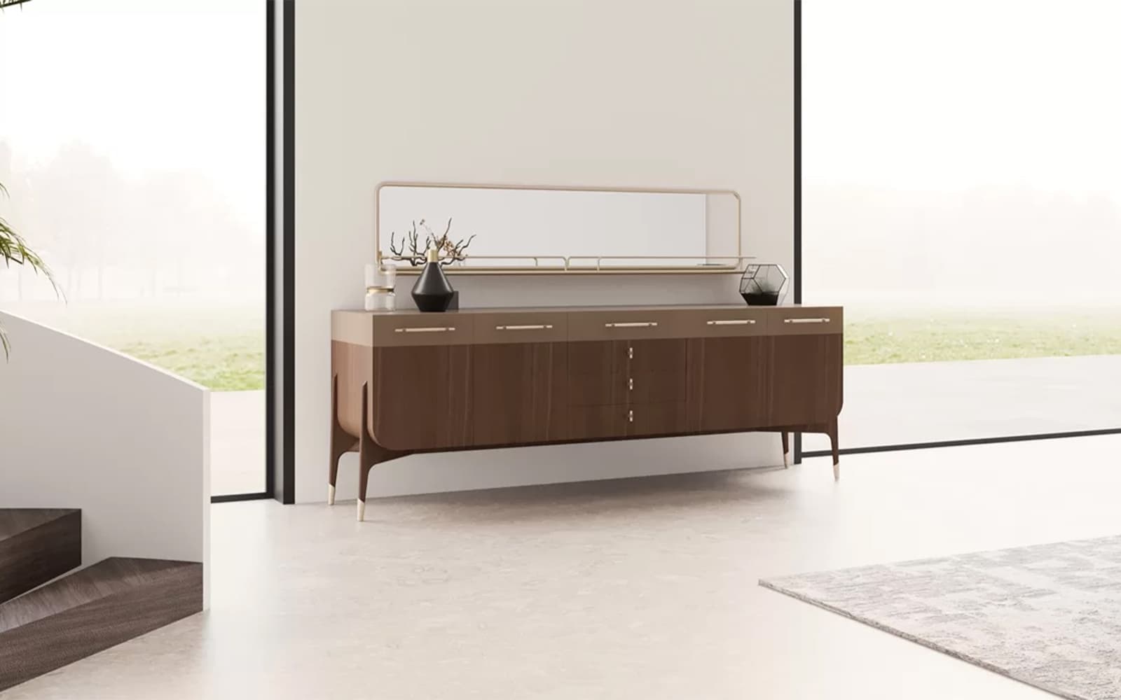 Comodă Capella, 225x56x80 cm din lemn masiv