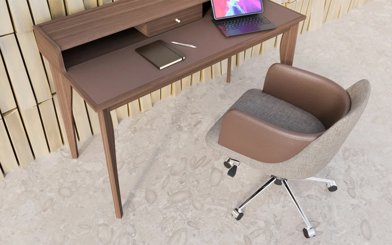 Scaun birou Capella, 60x67x84 cm din lemn masiv