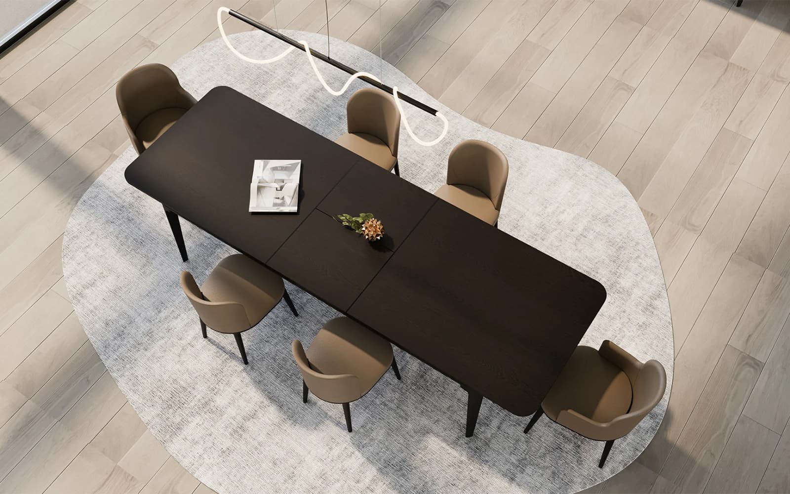 Masă de dining extensibilă Sophia, 200/250×100 cm