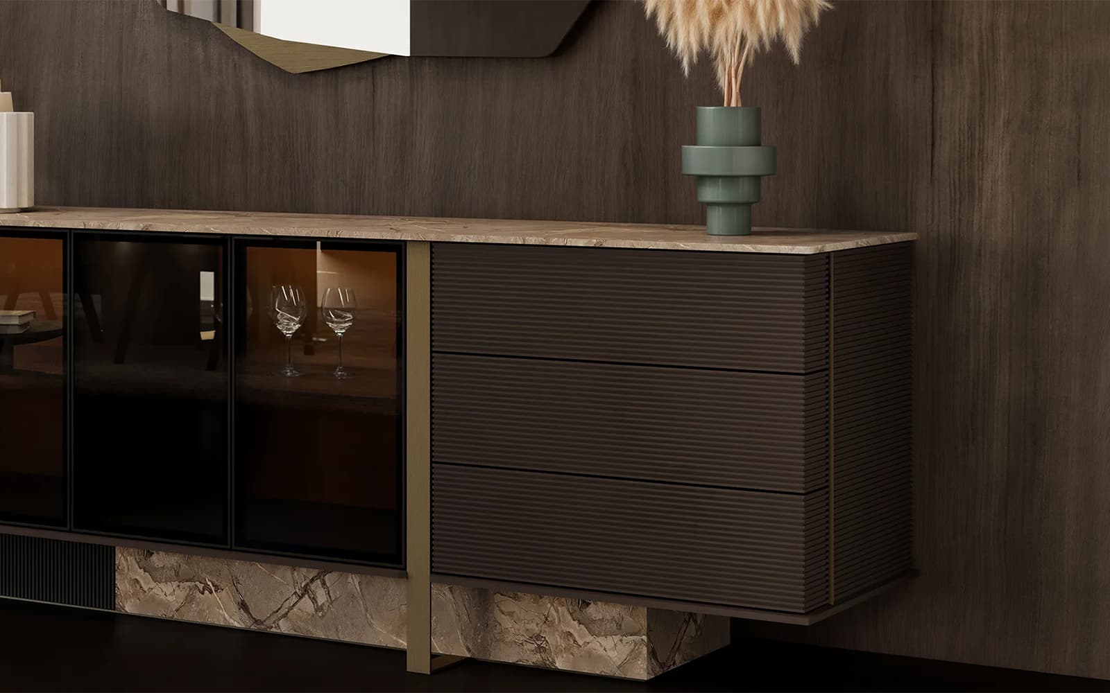 Comoda Domo, 240x50x80 cm, Personalizabil din lemn masiv