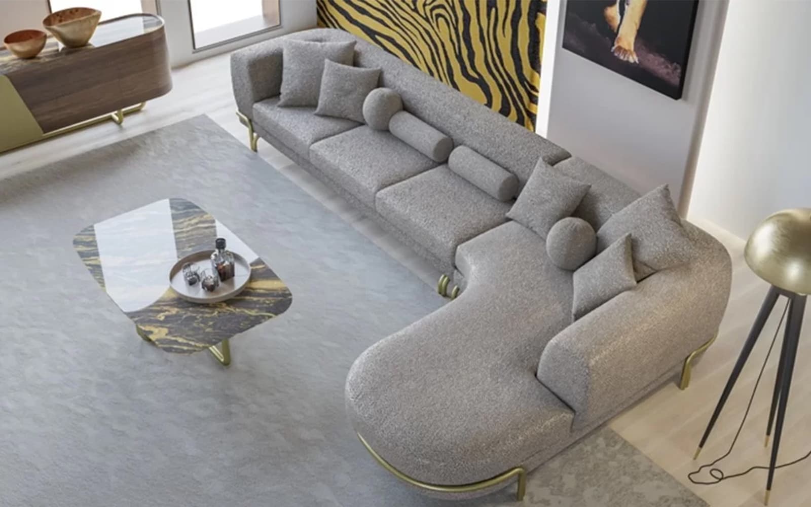 Măsuță de cafea Giallo, 140×87×42 cm din lemn masiv