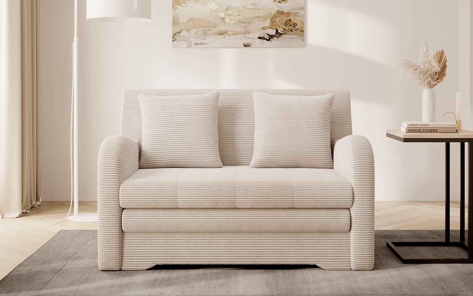 Canapea extensibilă Ario, 130×103×85 cm, Personalizabilă