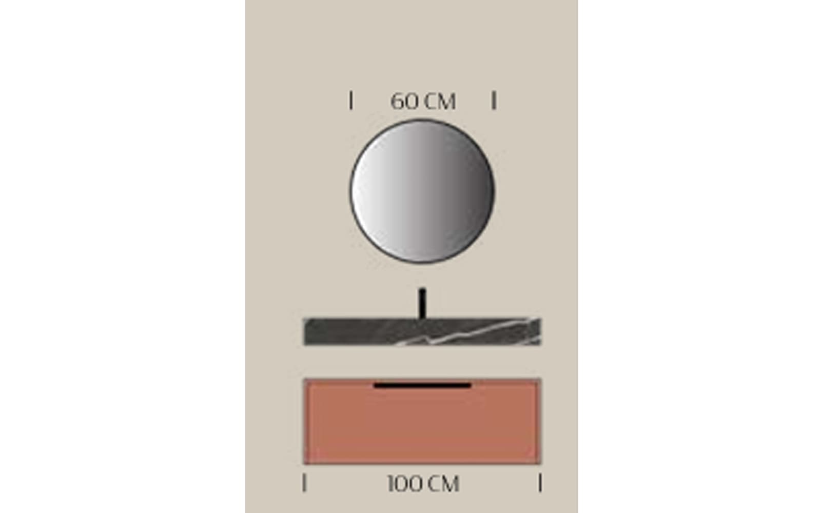 Set mobilier baie suspendat Avena 100 cm, Personalizabil