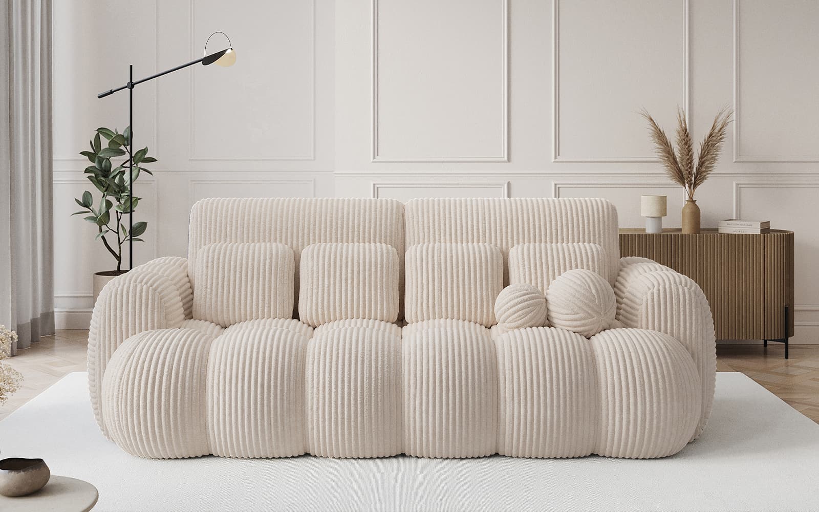 Canapea extensibilă Cotona, 256×119 cm, Personalizabilă