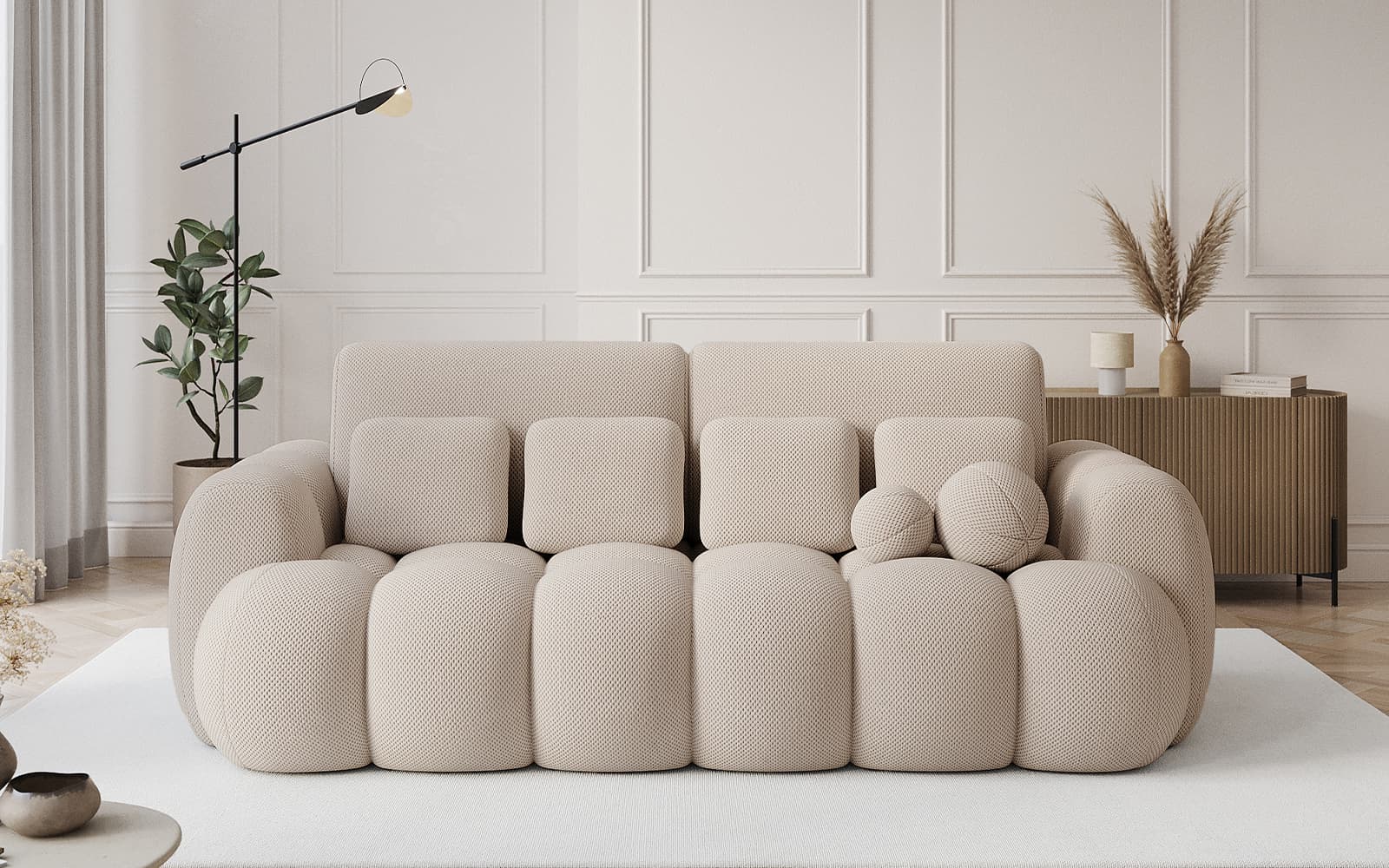 Canapea extensibilă Cotona, 256×119 cm, Personalizabilă