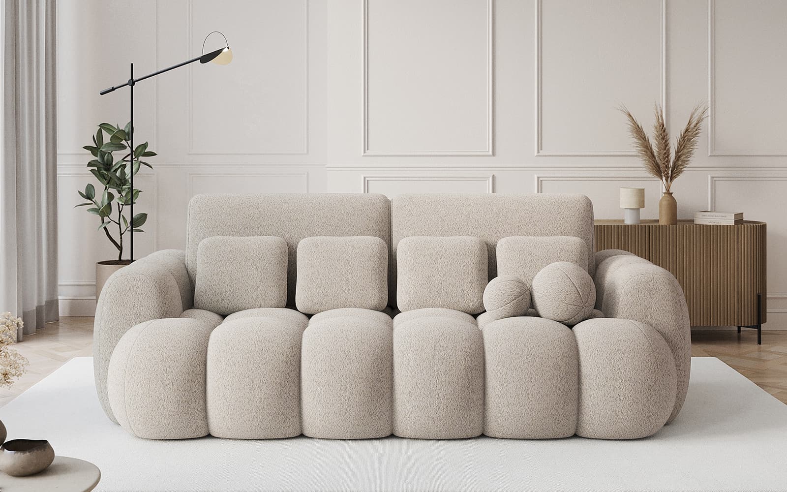 Canapea extensibilă Cotona, 256×119 cm, Personalizabilă