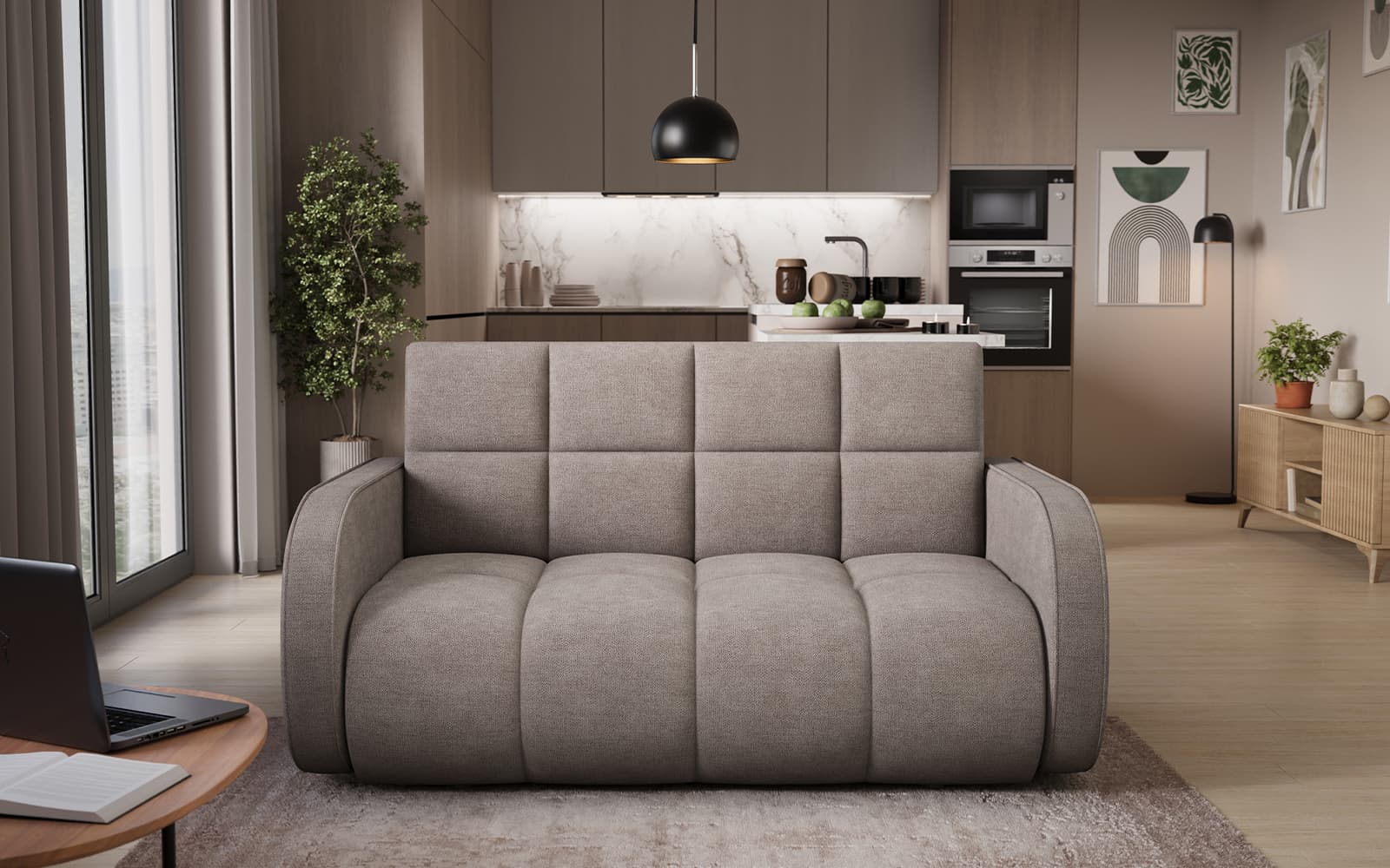 Canapea extensibilă Deverin, 154×103 cm, Personalizabilă