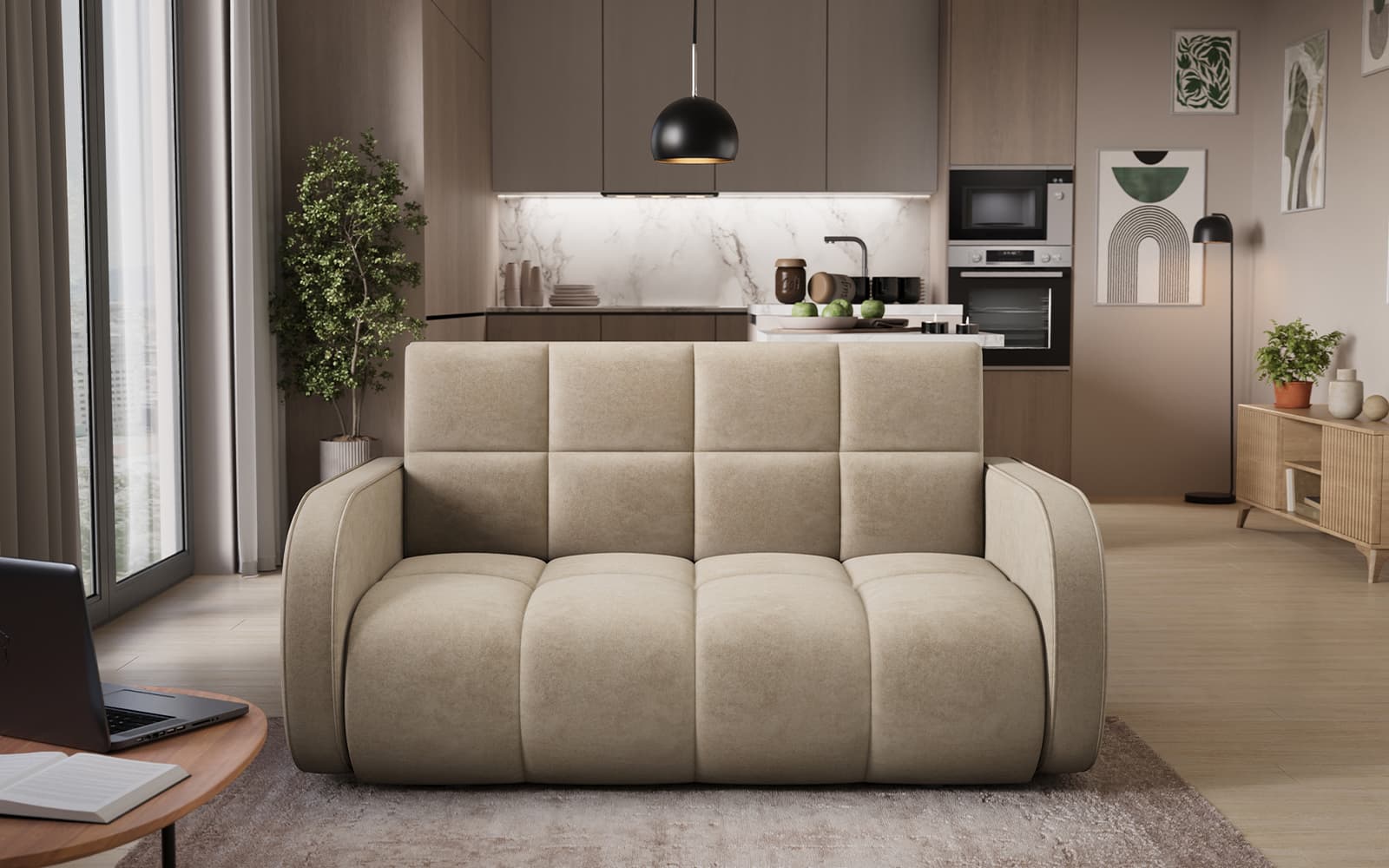 Canapea extensibilă Deverin, 154×103 cm, Personalizabilă
