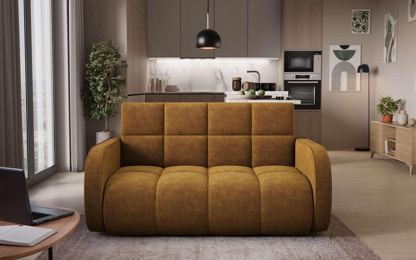 Canapea extensibilă Deverin, 154×103 cm, Personalizabilă