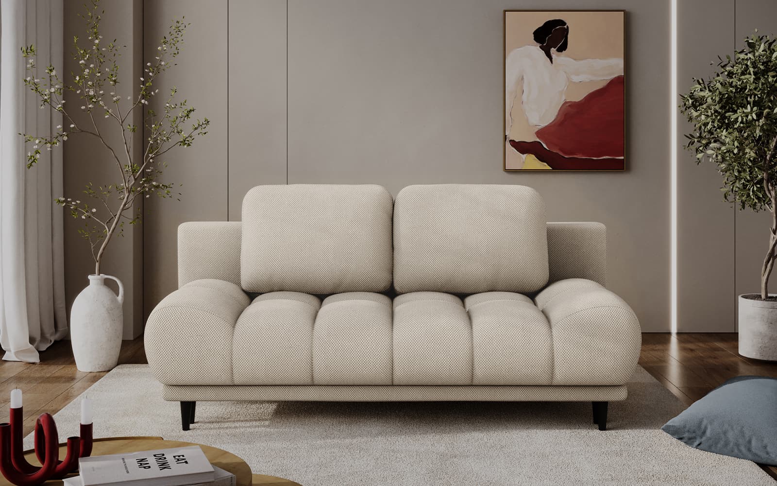 Canapea extensibilă Guavira, 210×91 cm, Personalizabilă