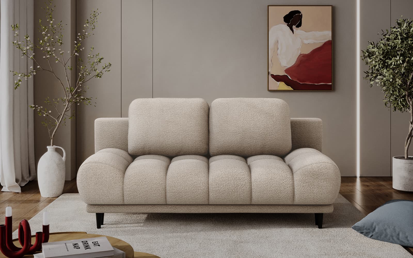 Canapea extensibilă Guavira, 210×91 cm, Personalizabilă