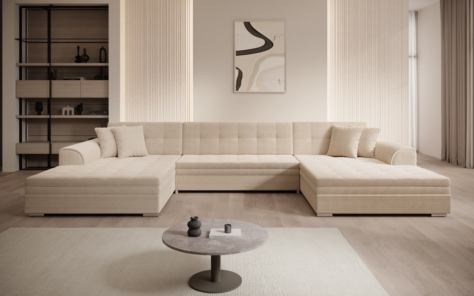 Colțar extensibil Vento, 359×165×87 cm, Personalizabil