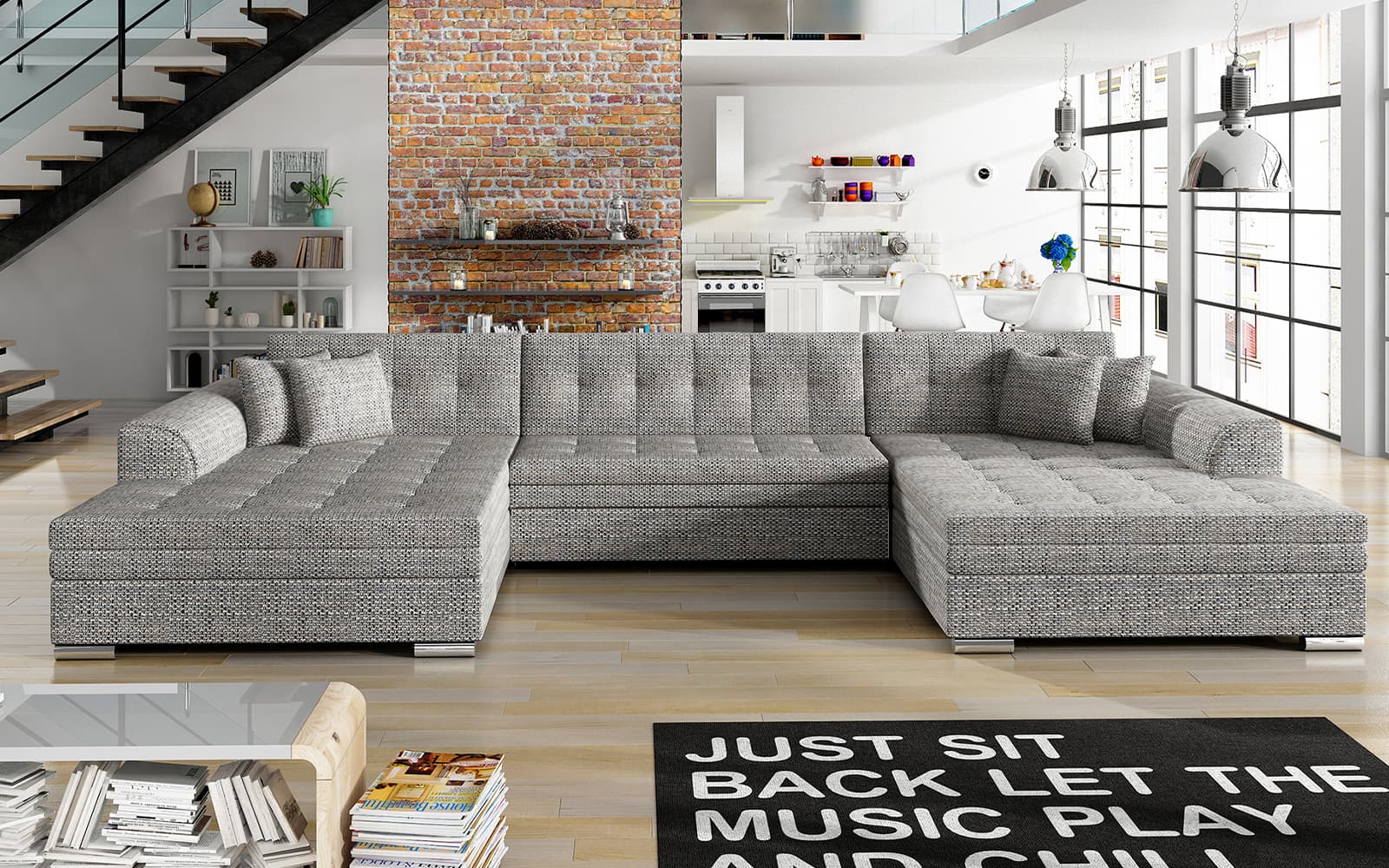 Colțar extensibil Vento, 359×165×87 cm, Personalizabil