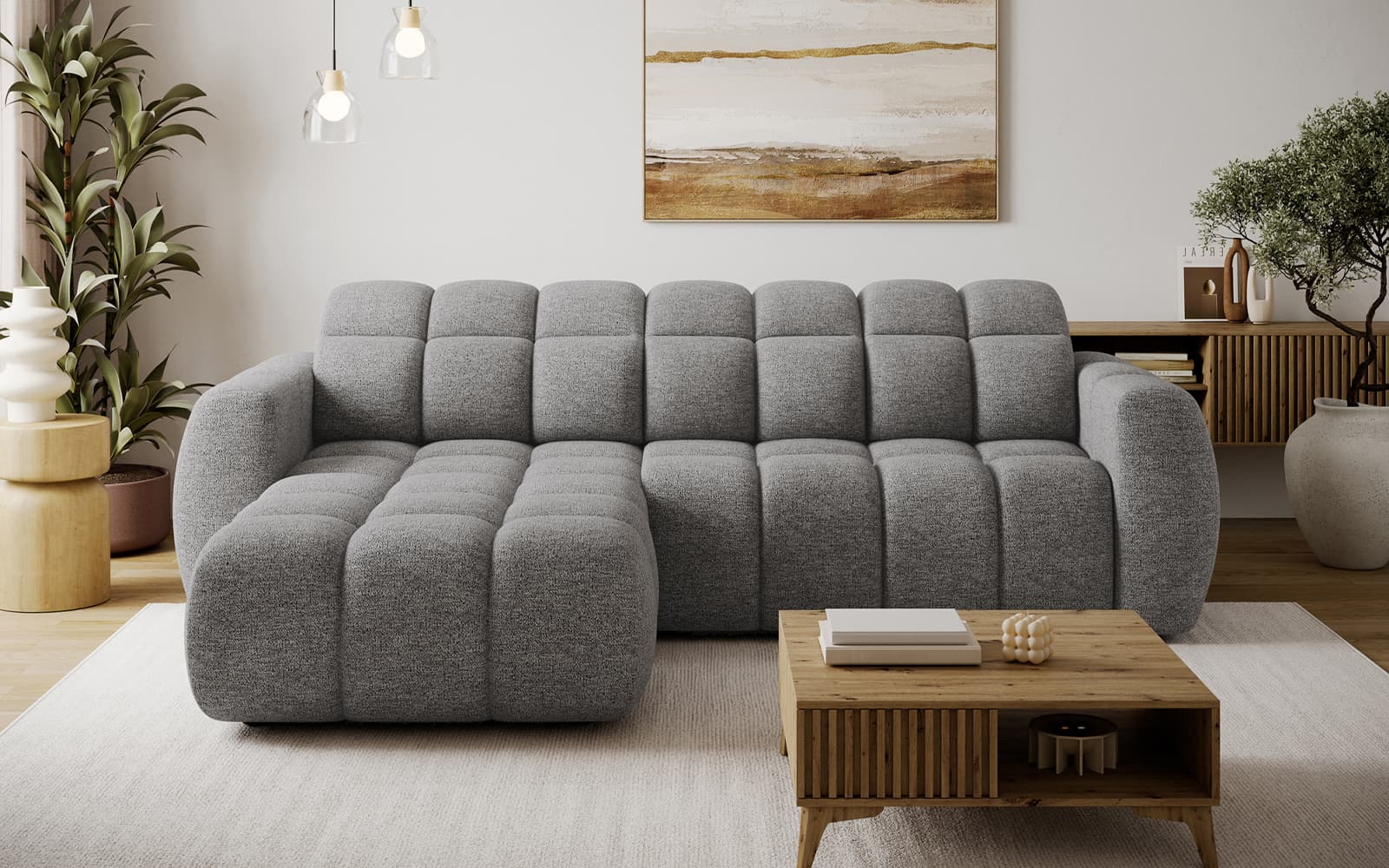 Colțar extensibil Fanito, 288×200 cm, Personalizabil