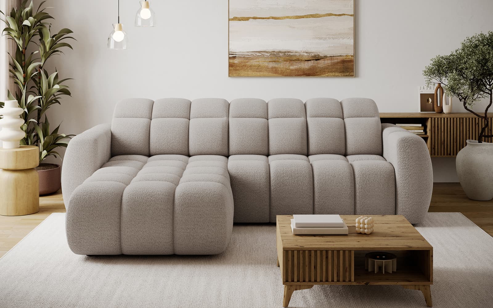 Colțar extensibil Fanito, 288×200 cm, Personalizabil
