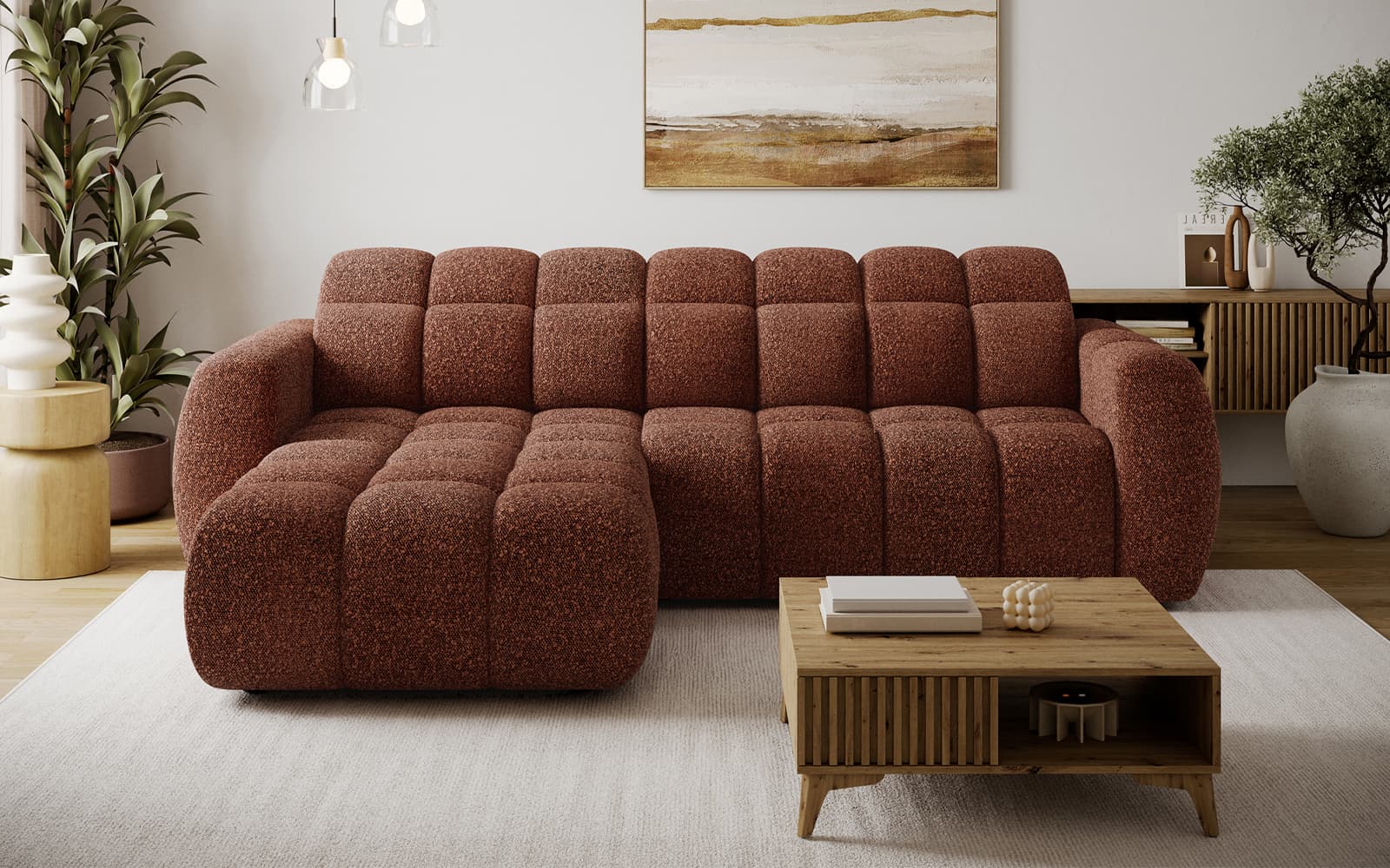 Colțar extensibil Fanito, 288×200 cm, Personalizabil