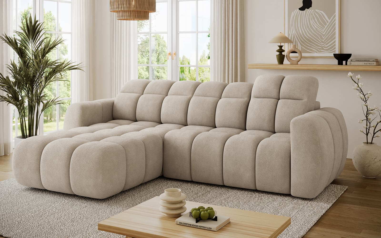 Colțar extensibil Fanito, 288×200 cm, Personalizabil