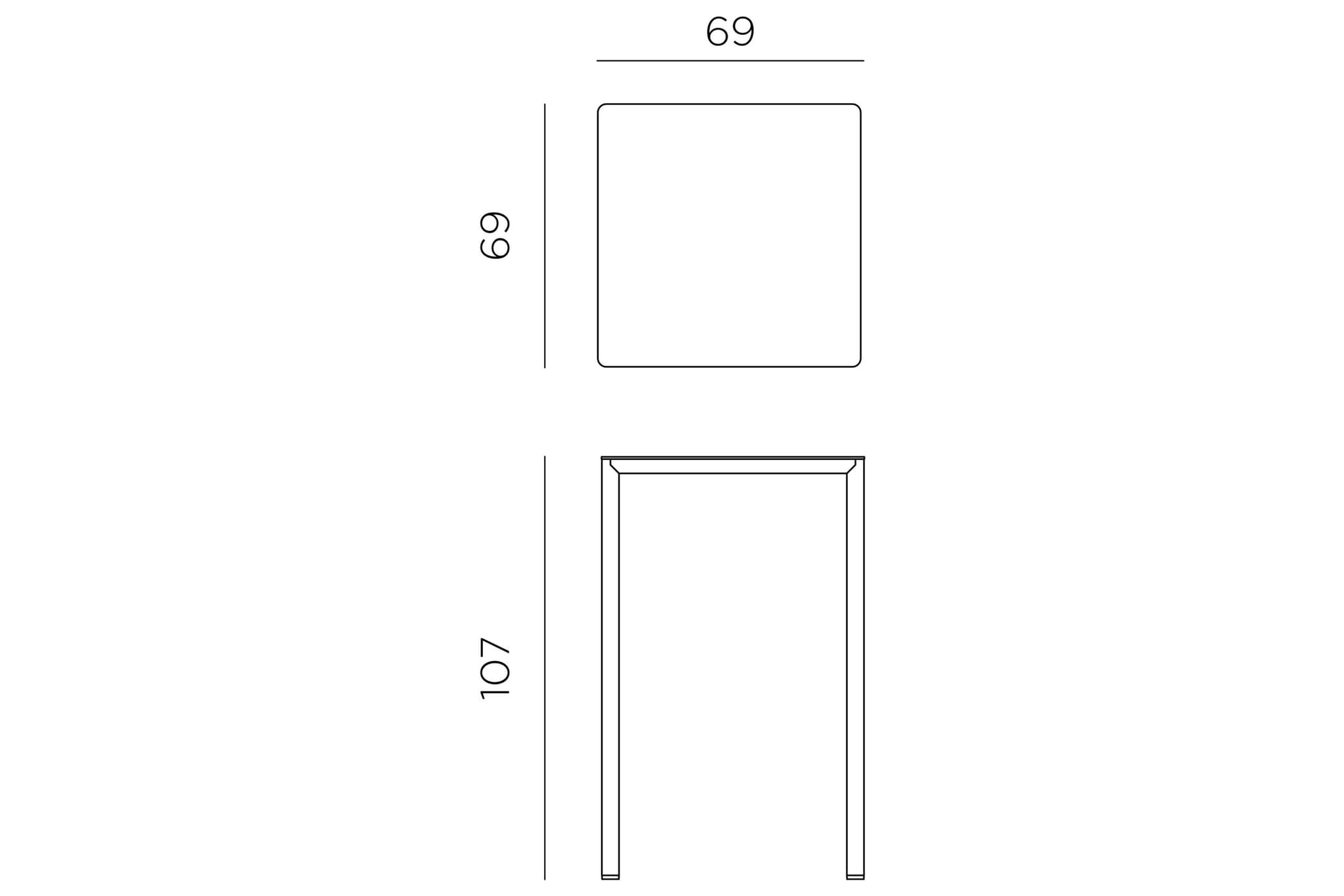 Masa Exterior Nardi - Piave 70cm Bar
