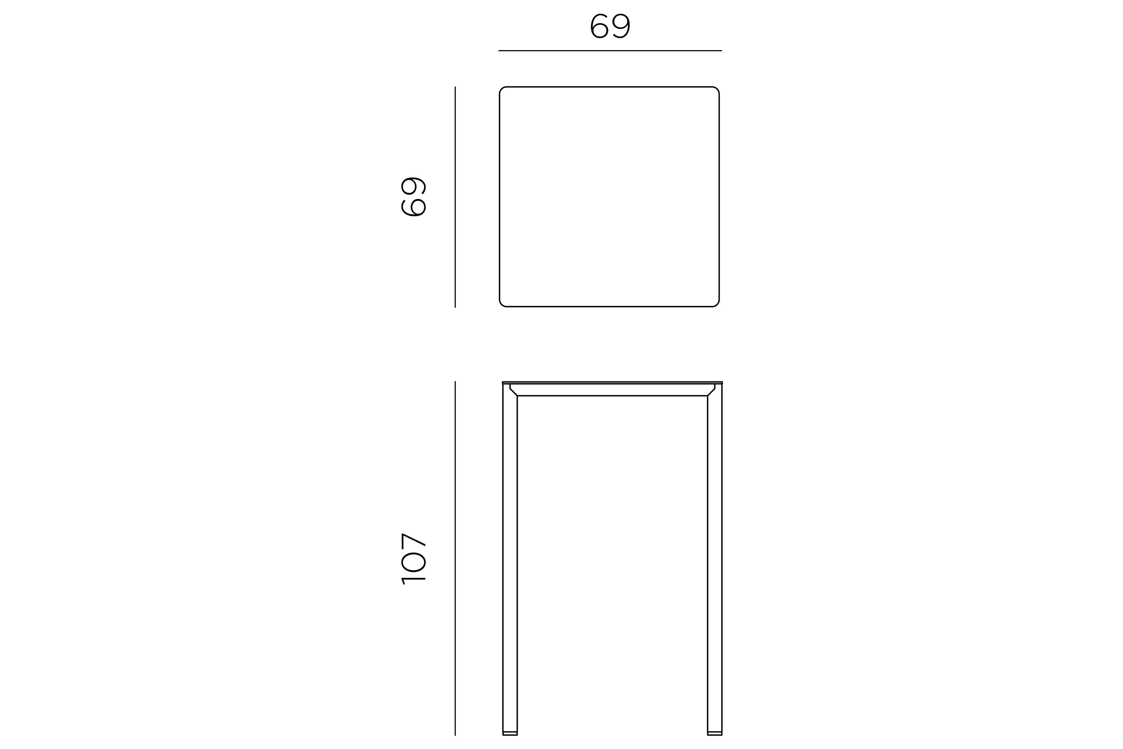 Masa Exterior Nardi - Piave 70cm Bar