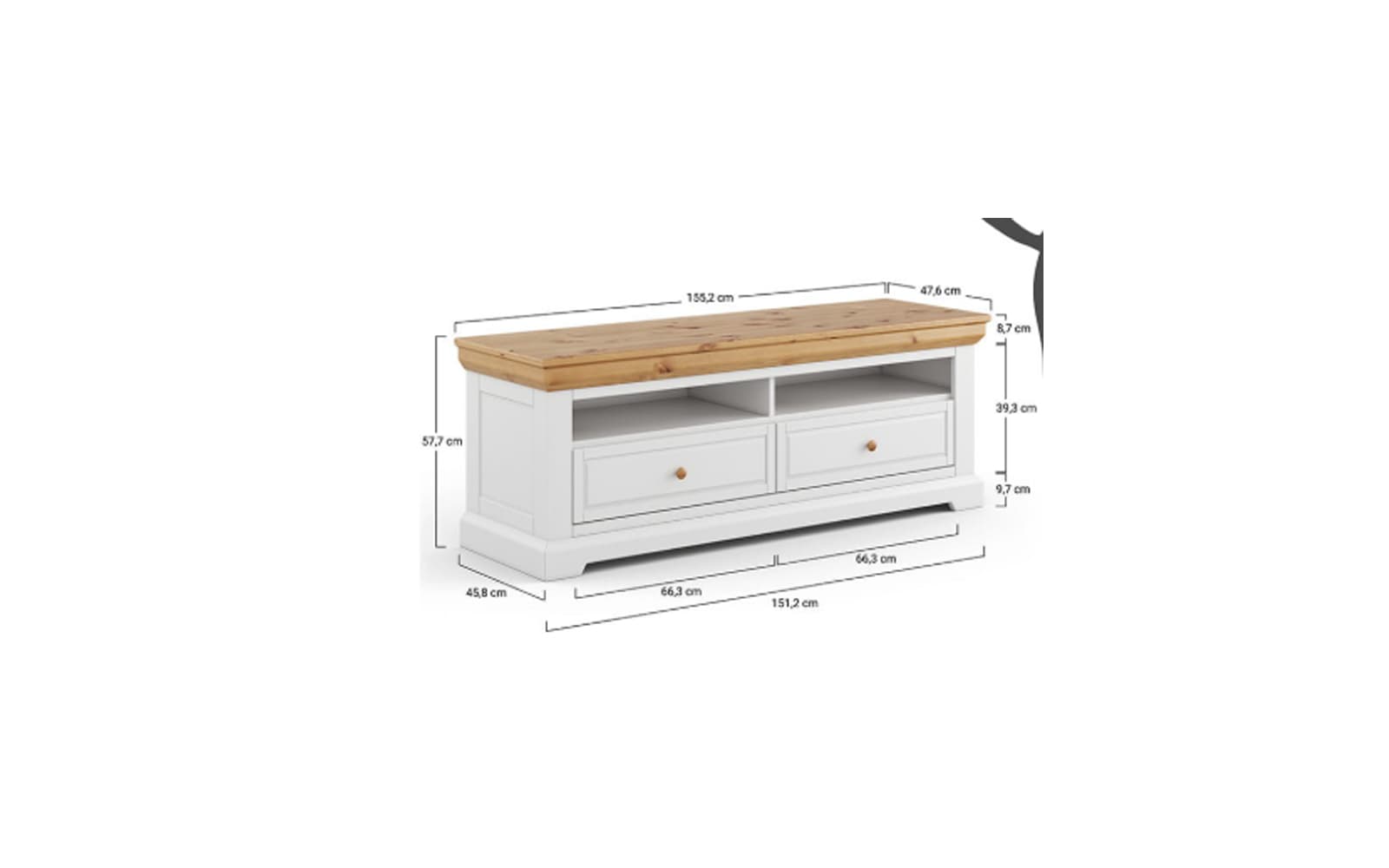 Comoda TV Iris, 155,2×47,6×57,7 cm