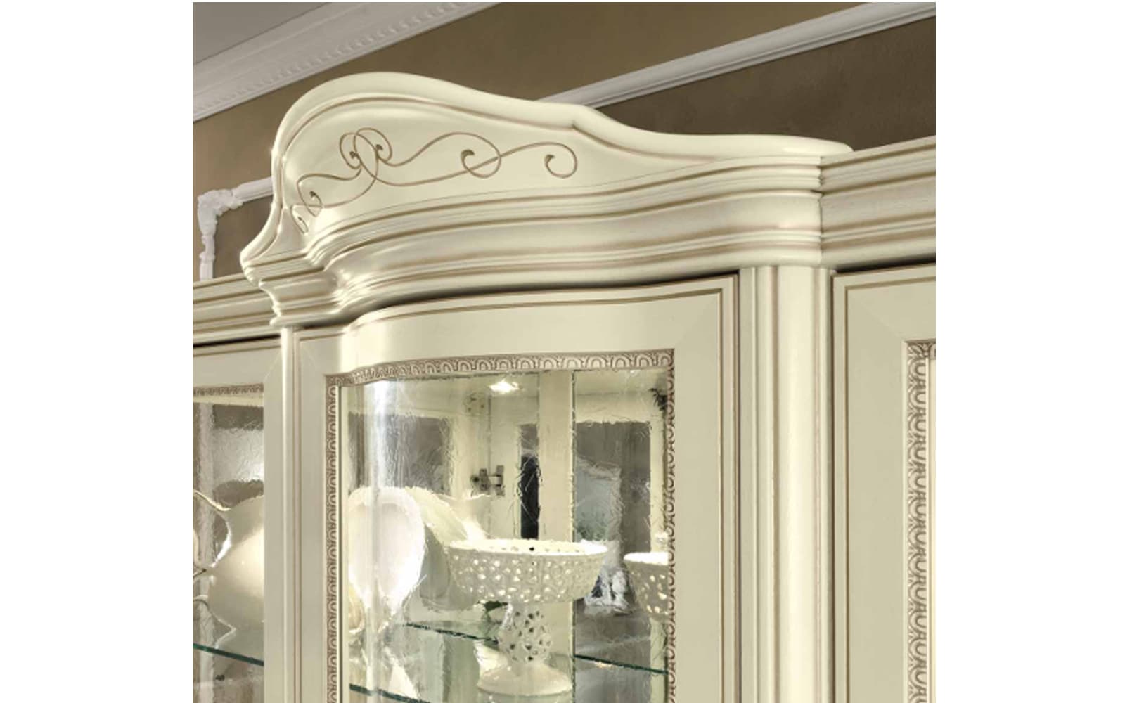 Vitrina Bologna, 130x56x208 cm din lemn masiv