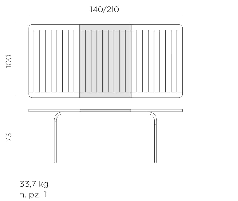 Masa Exterior Nardi - Alloro 140cm Extensibila