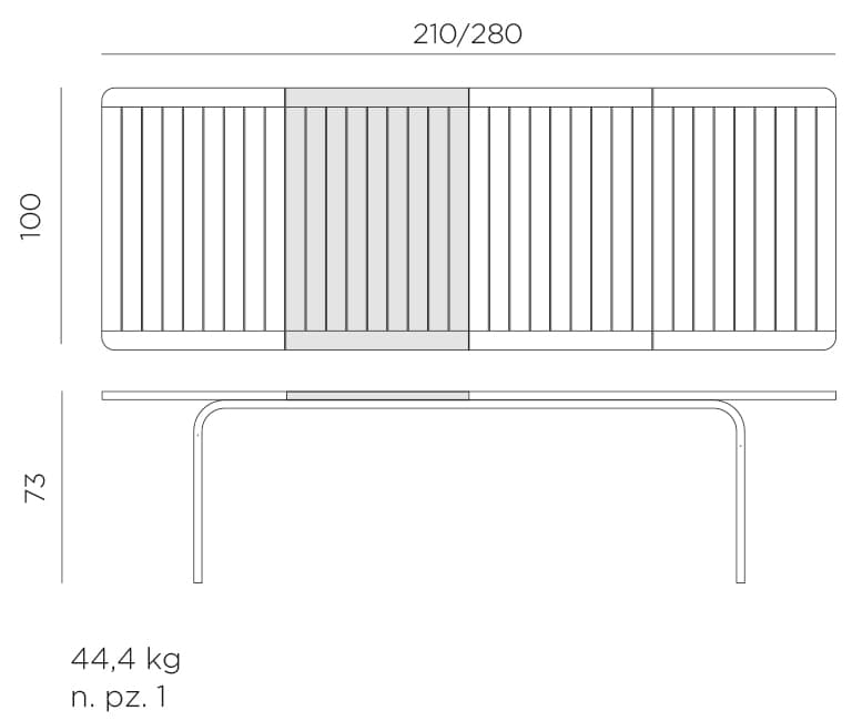 Masa Exterior Nardi - Alloro 210cm Extensibila