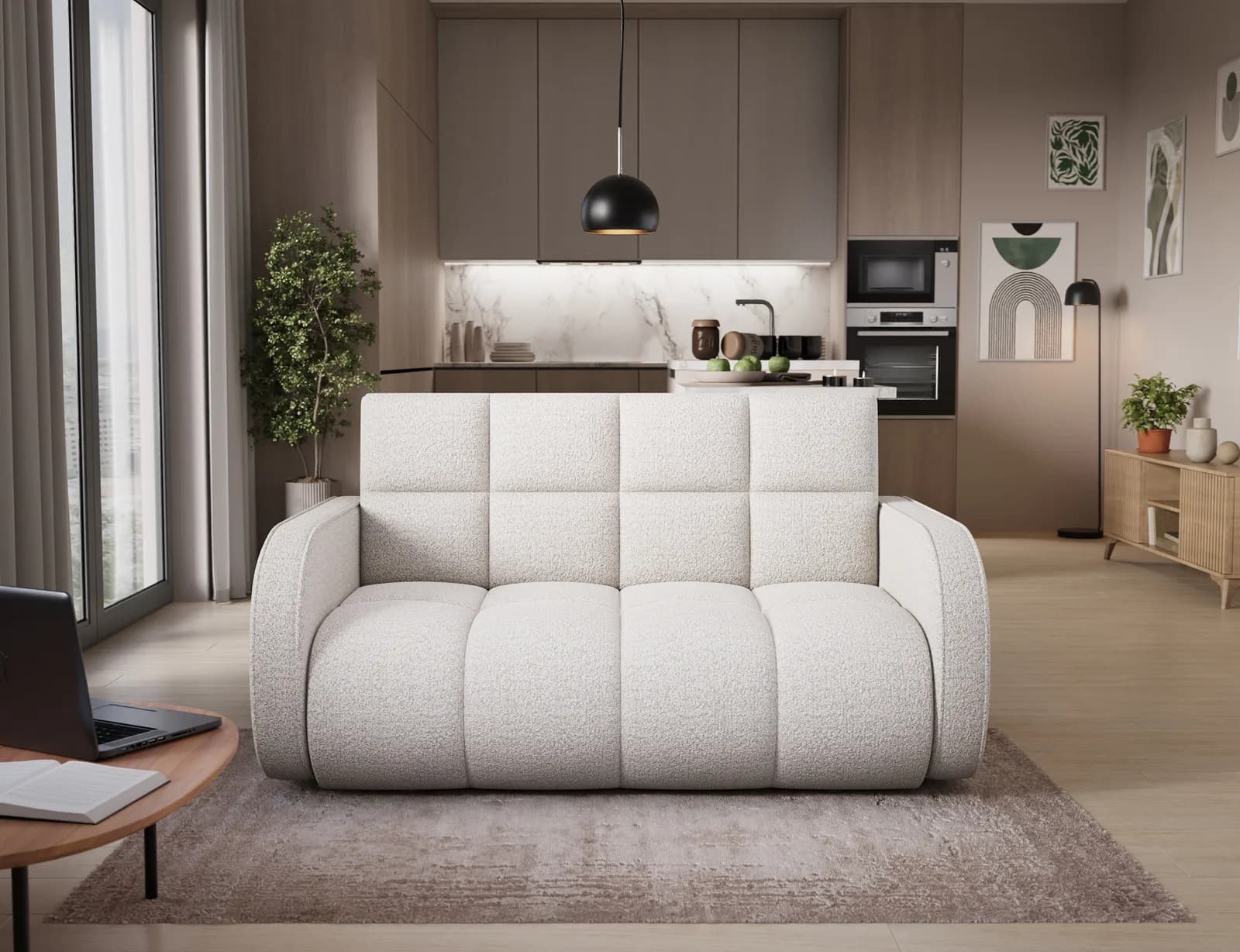 Canapea Deverio 3-seater din lemn masiv