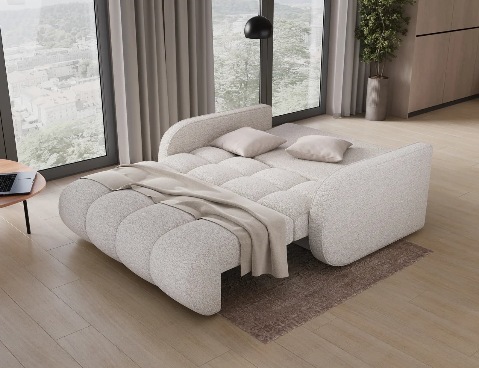 Canapea Deverio 3-seater din lemn masiv