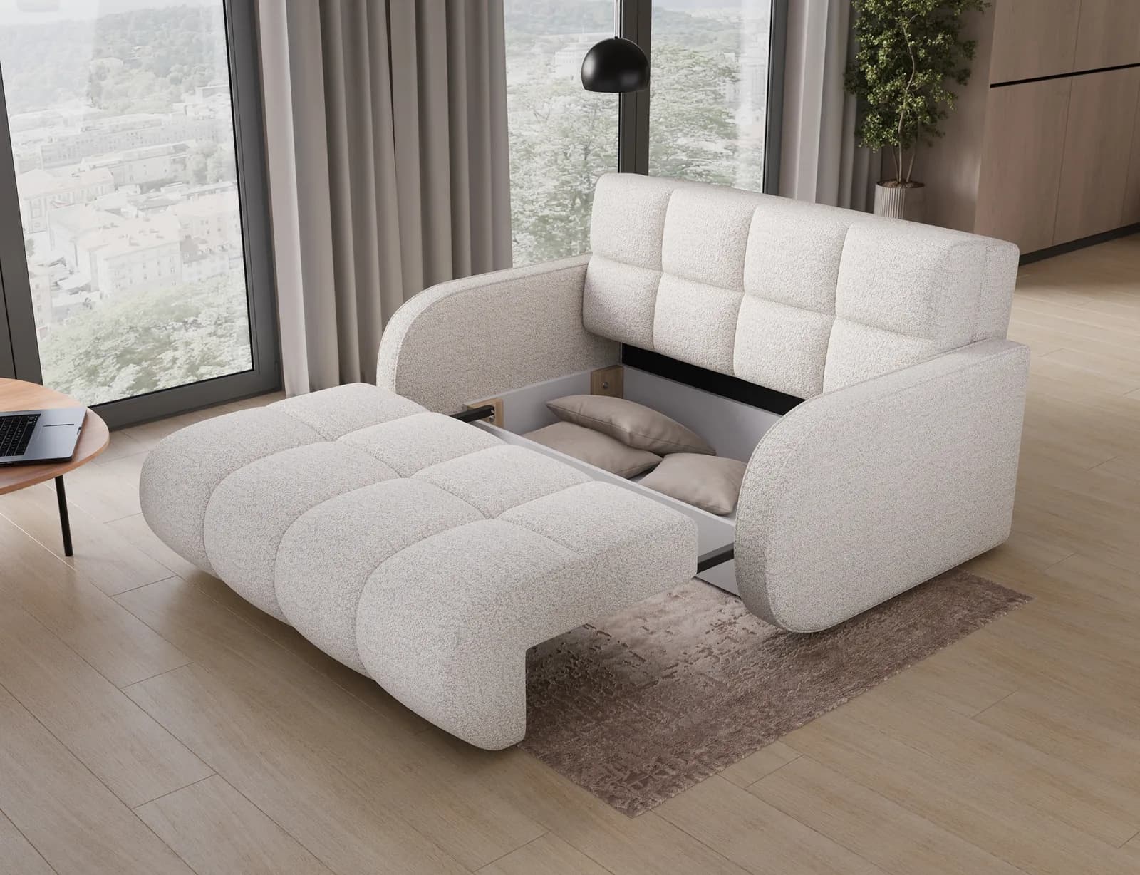 Canapea Deverio 3-seater din lemn masiv