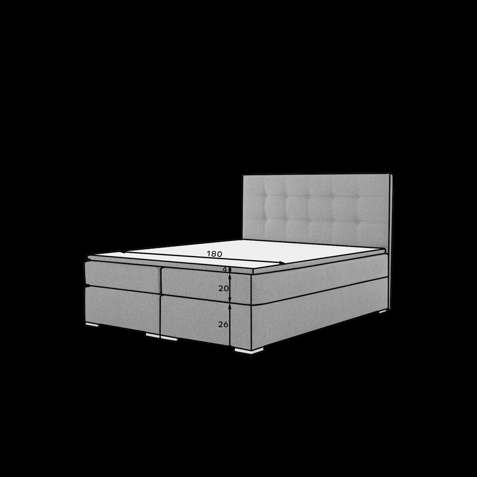 Pat boxspring Inez 140X200 din lemn masiv