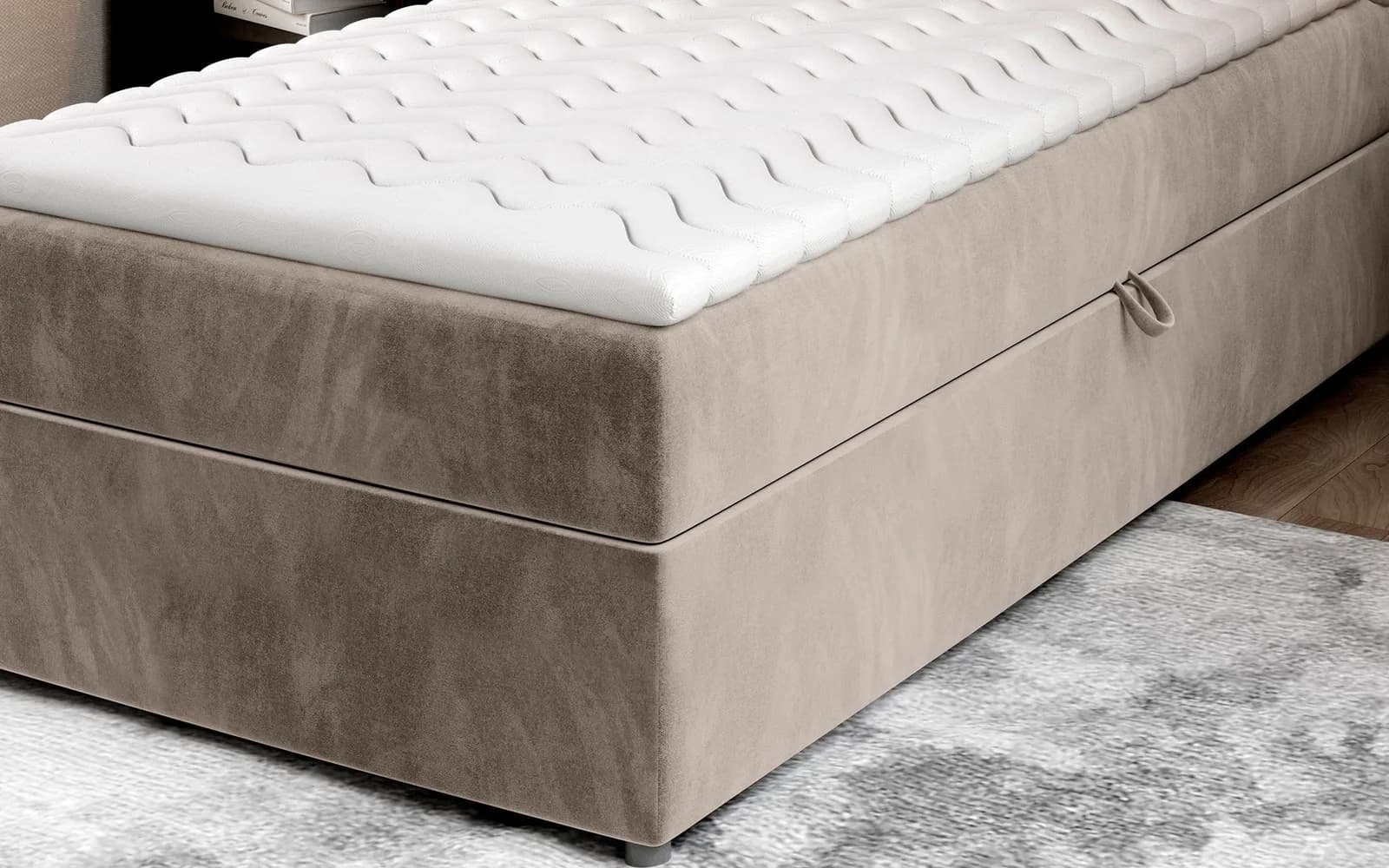 Pat BoxSpring Rivia 90x200 din lemn masiv