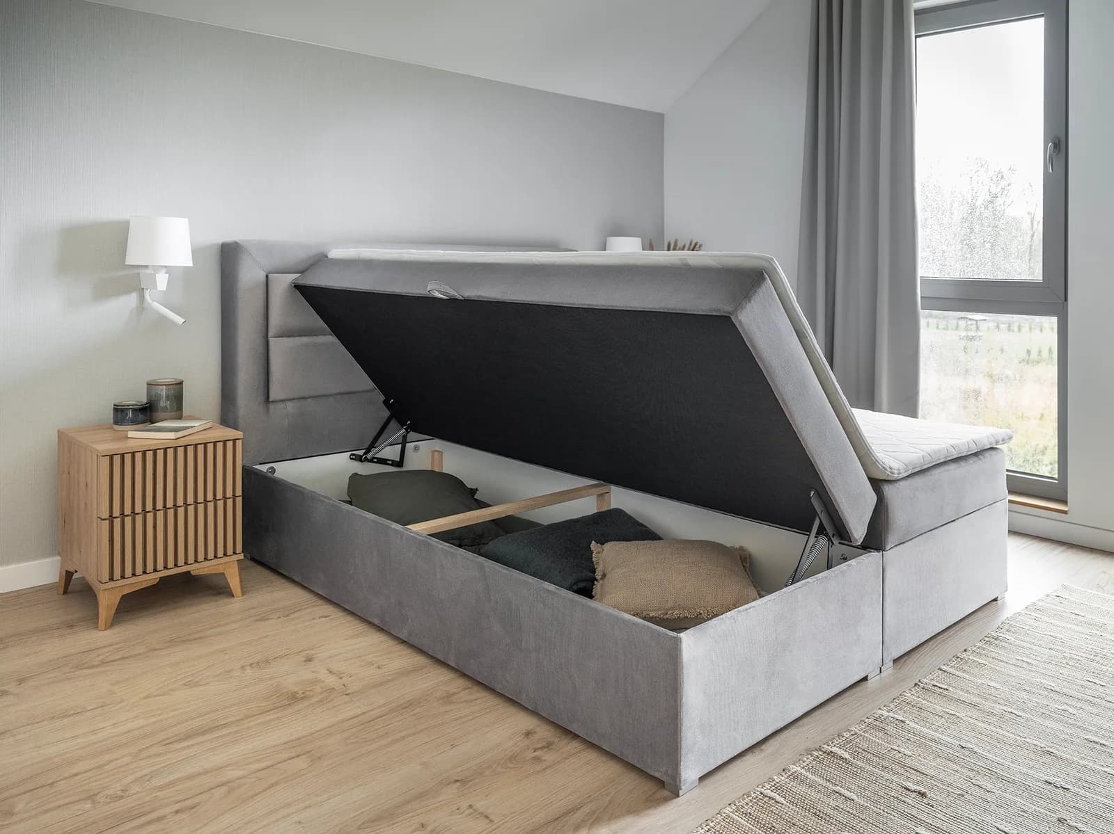 Pat BoxSpring Vivre 180x200 din lemn masiv