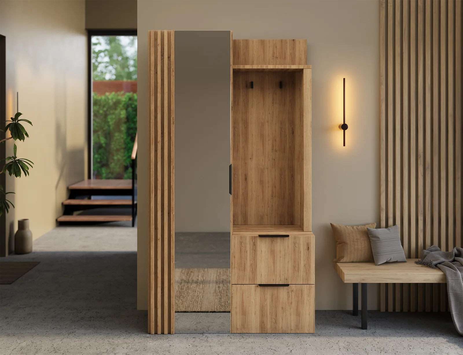 Mobilier hol Riganni din lemn masiv