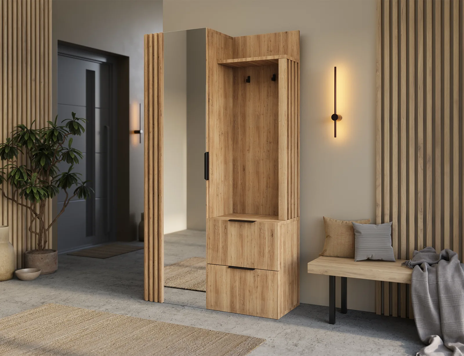 Mobilier hol Riganni din lemn masiv