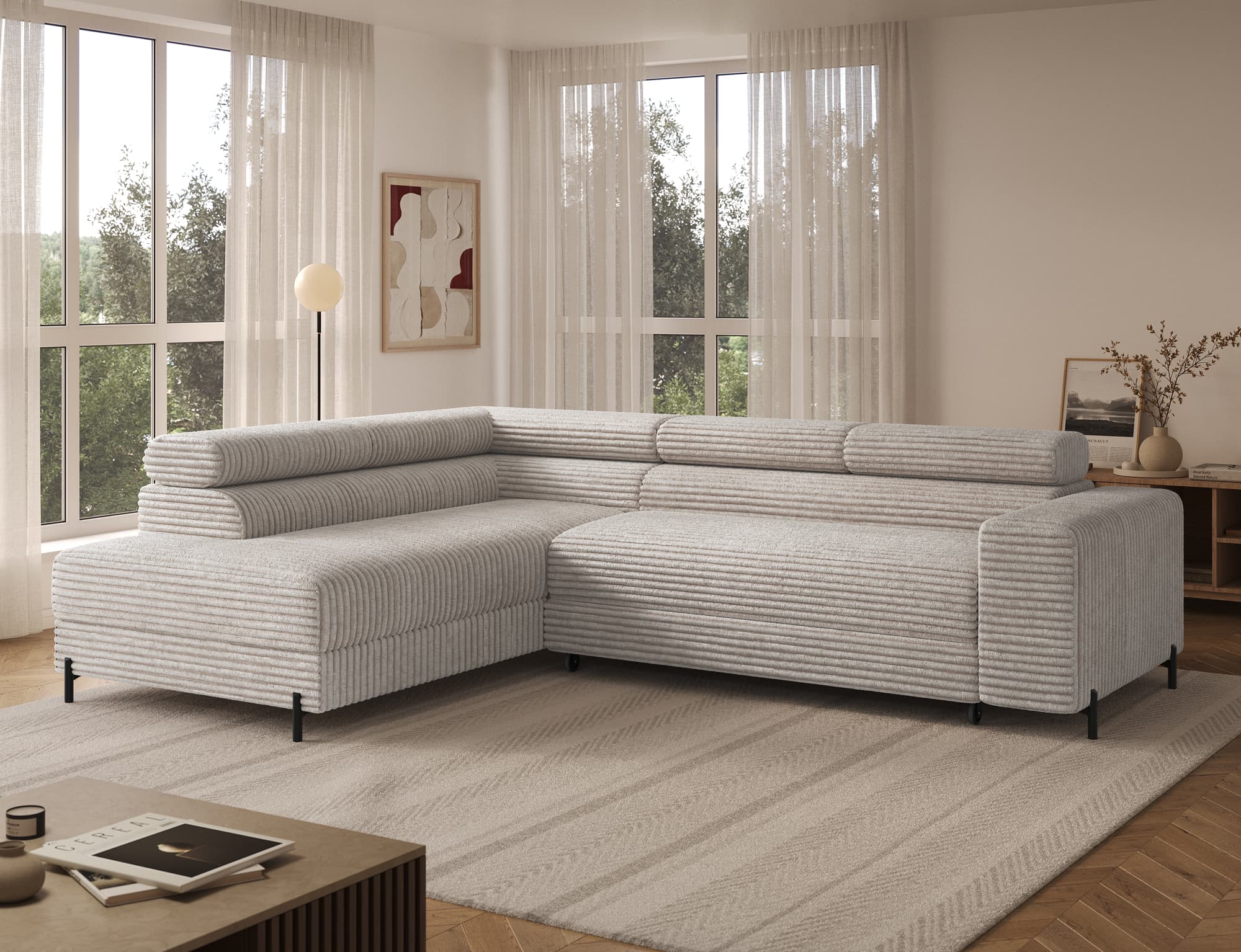 Colțar Colesio, Extensibil, 274x200 cm, Personalizabil din lemn masiv